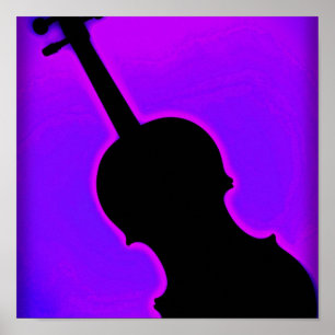 Violin of Viola Poster Blue Background