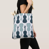 Violin of Viola String Instrument Music Theme Blue Tote Bag (Dichtbij)