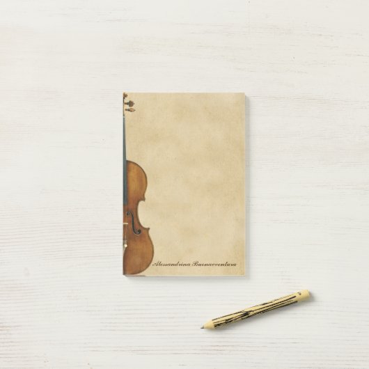 Violin on Parchment Kijk  naam Post-it® Notes (Op bureau)