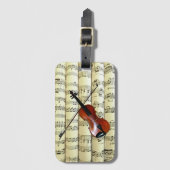 Violin on Rolling Sheet Music ~ Bagagelabel (Voorkant (verticaal))
