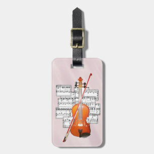 Violin on Sheet Music Bagagelabel