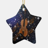 Violin on Starry Sky Keramisch Ornament (Links)