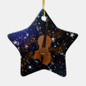Violin on Starry Sky Keramisch Ornament (Achterkant)