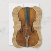 Violin on Wood Panels Overweging Uitnodiging (Voorkant)