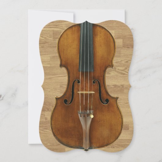 Violin on Wood Panels Overweging Uitnodiging (Voorkant)
