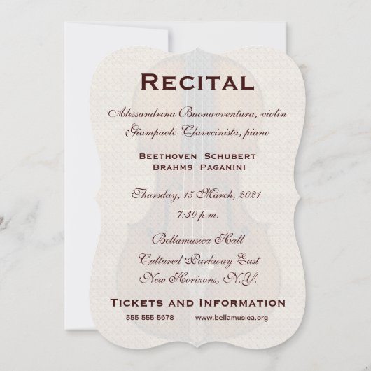 Violin on Wood Panels Overweging Uitnodiging (Achterkant)