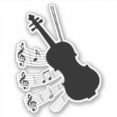 Violin, ontwerp van muziekthema's sticker (Voorkant)