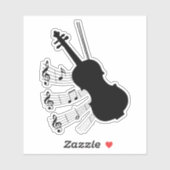 Violin, ontwerp van muziekthema's sticker (Vel)