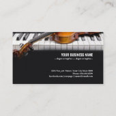 Violin op de sleutels digitale piano visitekaartje (Achterkant)