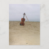 Violin op het strand briefkaart (Voorkant)