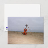Violin op het strand briefkaart (Voorkant / Achterkant)