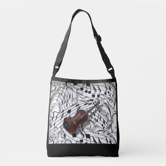 VIOLIN OP MUZIEKNOTEN CROSSBODY TAS (Achterkant)
