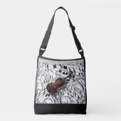 VIOLIN OP MUZIEKNOTEN CROSSBODY TAS (Voorkant)