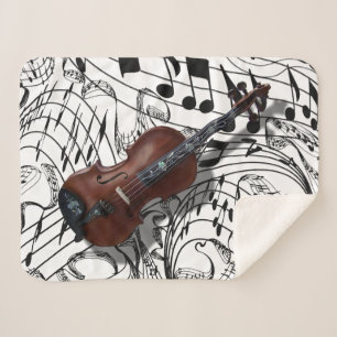 VIOLIN OP MUZIEKNOTEN SHERPA DEKEN
