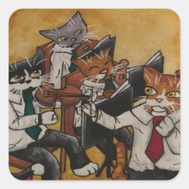 Violin Orchestral Katten Rechthoekig ticker Vierkante Sticker