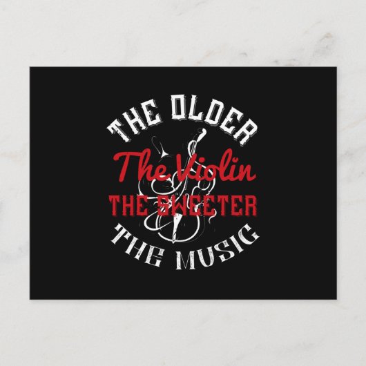 Violin - Oudere Violin Play Sweeter Music Briefkaart (Voorkant)