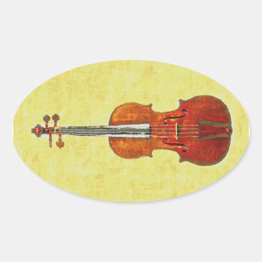 VIOLIN OVALE STICKER (Voorkant)