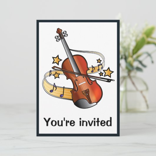 Violin Overweging met ster Kaart (Staand voorkant)