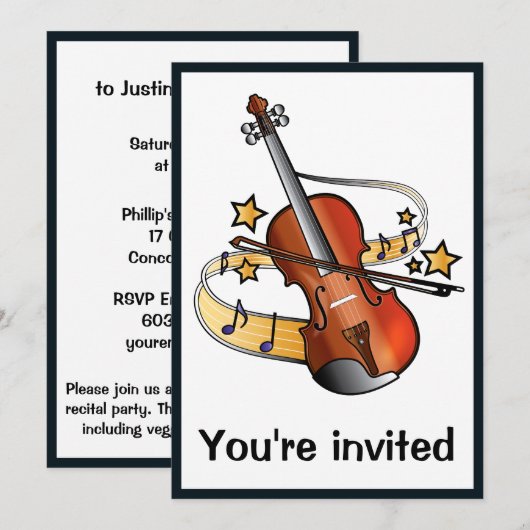 Violin Overweging met ster Kaart (Voorkant / Achterkant)