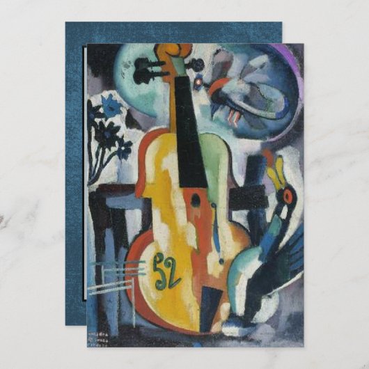 Violin Overweging moderne kunst Kaart (Voorkant / Achterkant)