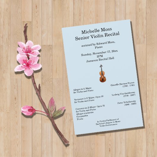 Violin Overweging Musical Concert Custom Blue Prog