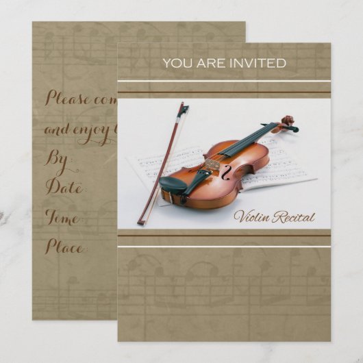 Violin Overweging Uitnodiging (Voorkant / Achterkant)
