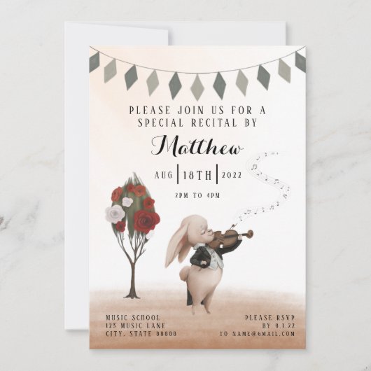 Violin Overweging Uitnodiging (Voorkant)