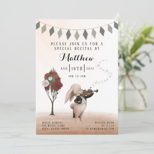 Violin Overweging Uitnodiging (Staand voorkant)