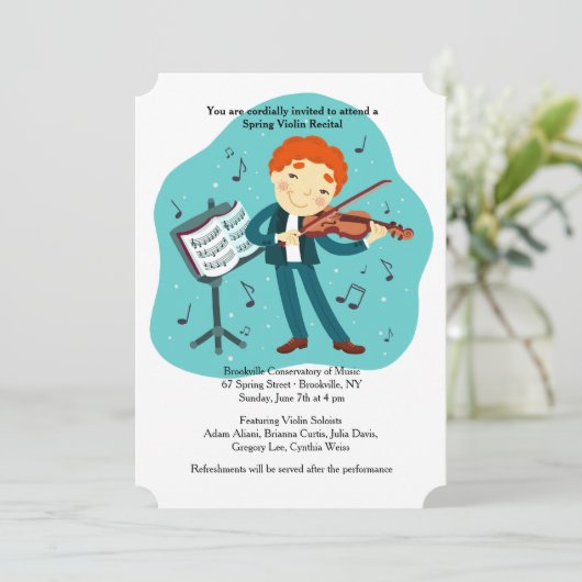 Violin Overweging Uitnodiging (Staand voorkant)