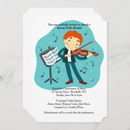 Violin Overweging Uitnodiging (Voorkant / Achterkant)