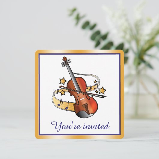 Violin Overweging Uitnodiging (Staand voorkant)