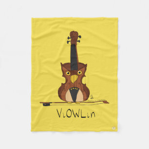 Violin Owl Funny Cute Kinder Music Fleece Deken