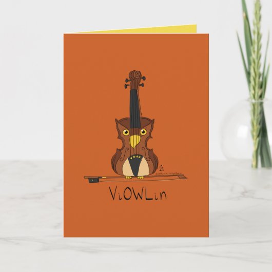 Violin Owl Music Teacher Cute Kinder Kaart (Voorkant)