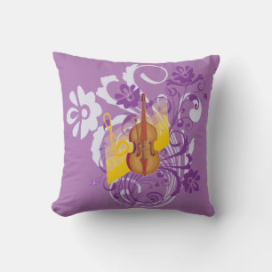 Violin Paars 2 Floral Swirl Sierkussen