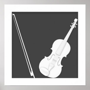 Violin Paper Cutout-illusie door Mozartini-houtsko Poster