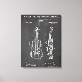 Violin Patent - Funny Music Lover Gift Canvas Afdruk