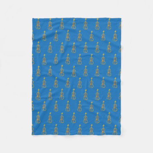 Violin Pattern Fleece Deken (Voorkant)