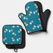 Violin Pattern Ovenwant & Pannenlap Set (Voorkant / Achterkant)