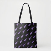 Violin Pattern - Paars en zwart Tote Bag (Voorkant)