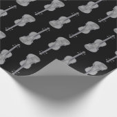 Violin Pattern - Silver and Black Cadeaupapier (Hoek)