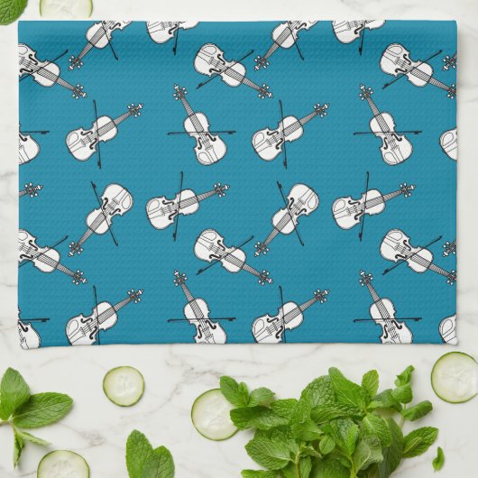 Violin Pattern Theedoek (Gevouwen)