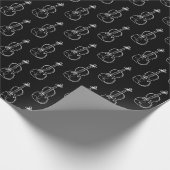 Violin Pattern - Zwart-wit Cadeaupapier (Hoek)