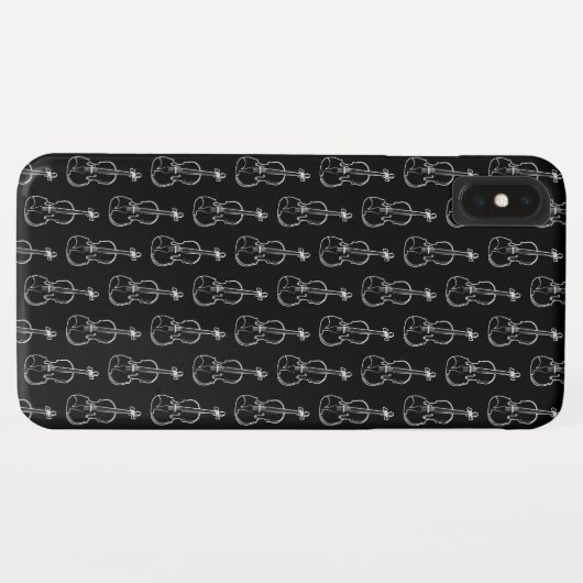 Violin Pattern - Zwart-wit Case-Mate iPhone Case (Achterkant (horizontaal))