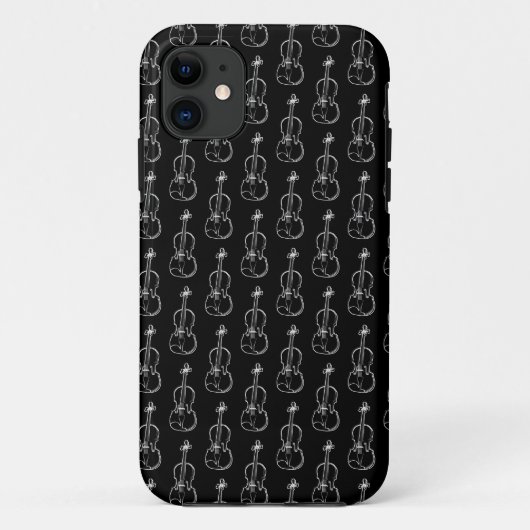 Violin Pattern - Zwart-wit Case-Mate iPhone Case (Achterkant)