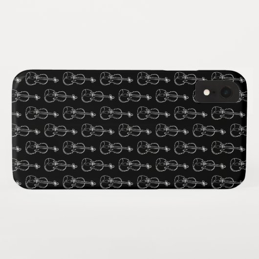 Violin Pattern - Zwart-wit Case-Mate iPhone Case (Achterkant (horizontaal))
