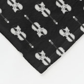 Violin Pattern - Zwart-wit Fleece Deken (Hoek)