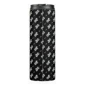 Violin Pattern - Zwart-wit Thermosbeker (Achterkant)