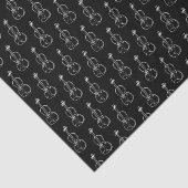 Violin Pattern - Zwart-wit Tissuepapier (Detail)