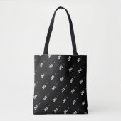 Violin Pattern - Zwart-wit Tote Bag (Voorkant)