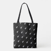 Violin Pattern - Zwart-wit Tote Bag (Achterkant)